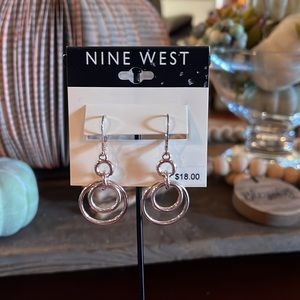 NWT Nine West silver finish earrings